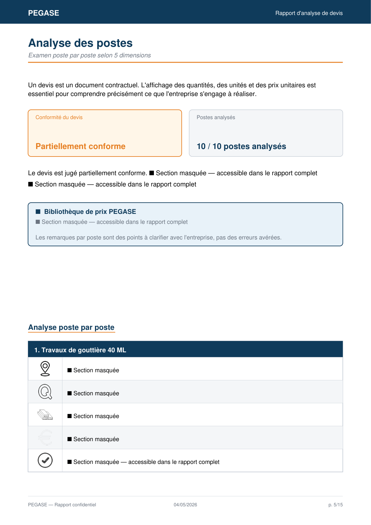 Page 5 du rapport Pégase